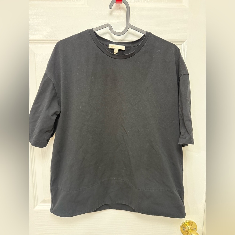 Women’s Maje Black T Shirt Size Medium With Logo